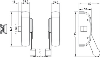 Maniglione antipanico a barra, barra orizzontale tonda 1450 mm accorciabile