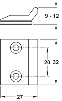Incontro laterale per porte legno (opzionale), acciaio inox