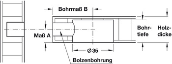 Endkappenbolzen, System Häfele Maxifix, Bolzenbohrung 8,4 mm