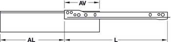 Zargenführungssystem einwandig, Häfele Matrix Box Single A25, Teilauszug, Höhe 54 mm, weiß, RAL 9010