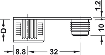 Verbindungsbolzen, Häfele Rafix S20, für Bohrloch-Ø 3 mm