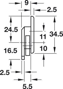 Laufwerk, mit Höheneinstellung ± 1 mm
