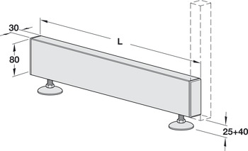 Fußteil, steckbar, für Regal-Säule 30 x 30/60 x 30 mm