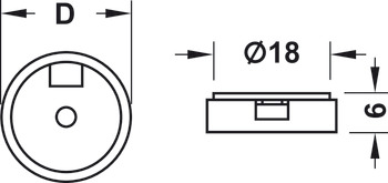 Basiselement, rund, für Gleiter-Einsätze Ø 20, 25 und 30 mm