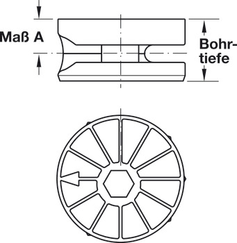 Verbindergehäuse, Häfele Maxifix, für Holzdicke ab 24 mm