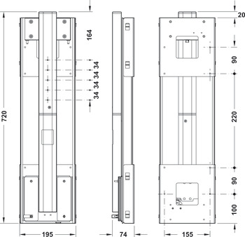 Manuelles Hebesystem, TV-Lift Push, manuell drehbar, Tragkraft 2,5–6,5 kg