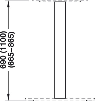 Tischsäule, Höhe 690–1100 mm