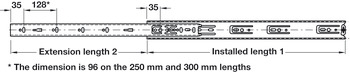 Kugelführung, Teilauszug, Accuride 2132, Tragkraft bis 35 kg, Stahl, seitliche Montage