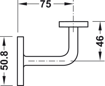 Handlaufstütze, mit flacher Auflage, Rohrsteck-System