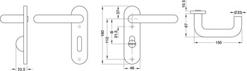 Türdrücker-Garnitur, Hewi Modell 111R01.210 Polyamid