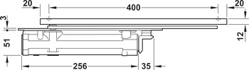 Türschließer, Dormakaba ITS 96 N20 mit 4 mm verlängerter Achse, verdeckt liegend, EN 3–6