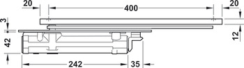 Türschließer, Dormakaba ITS 96 N20 mit 4 mm verlängerter Achse, verdeckt liegend, Schließkraft 2–4 nach EN 1154