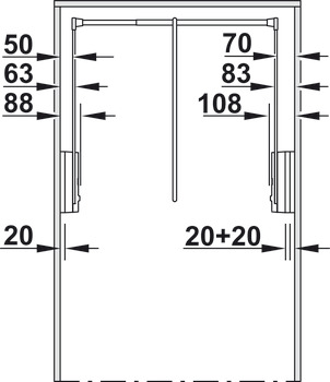 Distanzrahmen, für Garderobenlift 2004, Distanz 20 mm, stapelbar