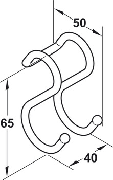 Einhängehaken, Relingsystem Stahl