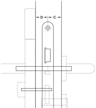 Vierkant-Set, zur Verbindung von Außen- und Innendrücker und Drehknauf mit dem Einsteckschloss
