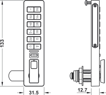 Pin-Code-Verschluss, Hebelschloss, mit Tastaturfeld