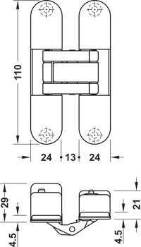 Türband, Startec H12 S, verdeckt liegend, für ungefälzte Innentüren bis 60 kg