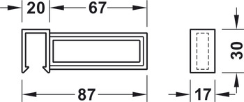 Längsteiler, Blum Orga-Line, für Tandembox antaro, für Systemhöhe M mit Reling C/D