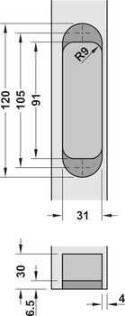 Türband, Startec H12, verdeckt liegend, für ungefälzte Innentüren bis 60/80 kg