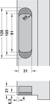 Türband, Startec H12, verdeckt liegend, für ungefälzte Innentüren bis 60/80 kg