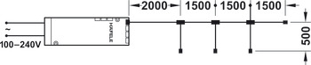 4-fach-Verlängerungsleitung, für Häfele Loox 12 V 2-pol. (monochrom)