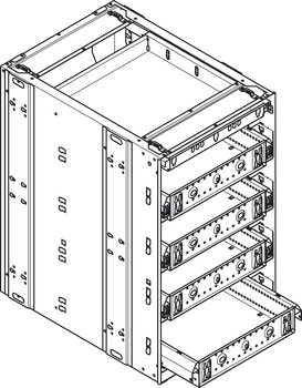 Stahlcontainer, Häfele Quick-Kit-800, Höheneinteilung 1-3-3-3-3