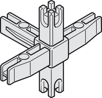 Eckknoten, für Wandregal, Regalsystem Aluminium
