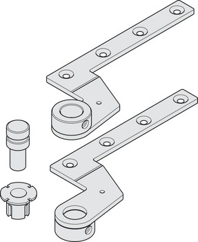Zapfenbandpaar, 7411/K 46, für gefälzte Türen, für Bodentürschließer
