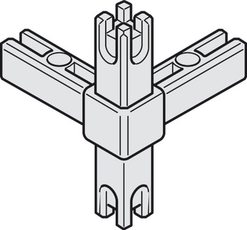 Eckknoten, für Wandregal, Regalsystem Aluminium