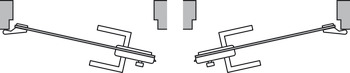 Glastür-Garnitur, GHR 403, Startec, mit 3-teiligen Bändern und Türdrücker-Paar