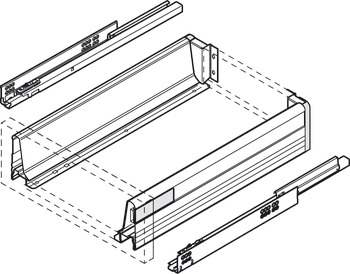 Kombi-Sets, Blum Orga-Line, Tandembox, für Schubkasten Systemhöhe M, Zargenhöhe 83 mm