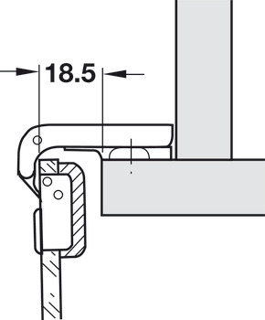 Topfscharnier, Häfele Metalla Mini A 95°, für Glastür-Stollenanwendungen