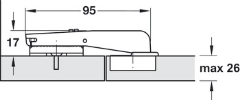 Topfscharnier, Häfele Metalla 510 94°, für normale Stollen