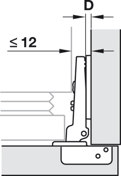 Topfscharnier, Häfele Metalla 510 94°, Eckanschlag, für Kühlschranktüren