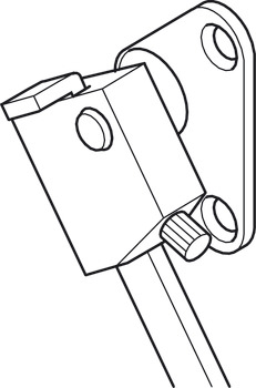 Bremsklappenhalter, 1-armig, mit Klemmbock und Anschraublasche