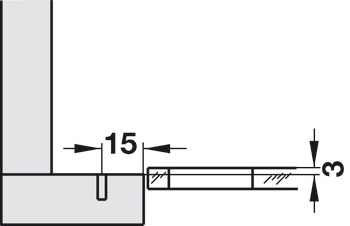 Topfscharnier, Häfele Metalla 510 A/SM 94°, Stollenanwendung, für Glastüren
