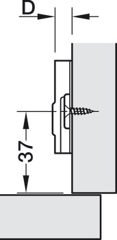 Kreuzmontageplatte, Häfele Metalla 110 SM, mit Schnellmontage-Technik, zum Schrauben mit Spanplattenschrauben