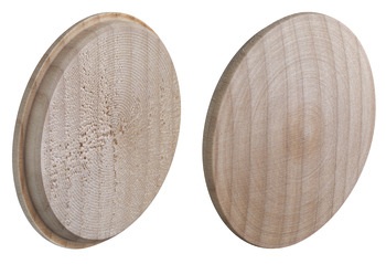 Abdeckkappe, Massivholz naturbelassen, für Blindbohrung Ø 35 mm