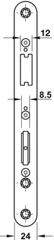 Serratura da infilare,acciaio inox/acciaio, BKS, B-2320, con funzione antipanico B
