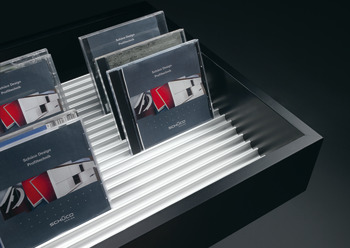 Archivio multimediale per CD-/DVD, Profilo in alluminio, anodizzato color argento