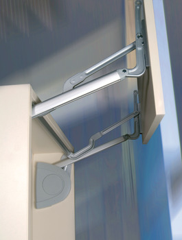 Guarnitura per ante ad apertura verticale, Häfele Strato, per ante a ribalta singole in legno o con telai in alluminio