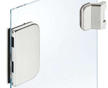 Guarnitura-controcassa-porta in cristallo, GHP 103, Startec, con cerniere a 3 elementi