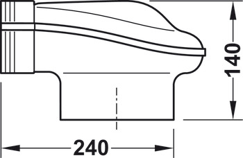 Elemento di connessione ad angolo, Sistema di tubi per aspirazione 125 soft, 90°, supporti