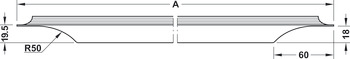 listelli profili maniglia, in 3 versioni di maniglia e 3 finiture