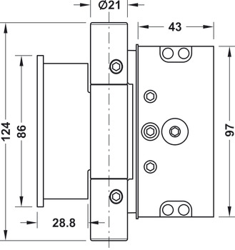 Cerniere a bussola, Anuba Duplex 321-3D-TL, per porte di ingresso a battuta doppia fino a 110/160 kg