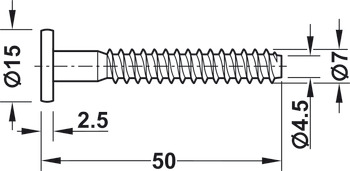 Giunto singolo, Confirmat, testa cilindrica, per foro Ø 5 mm, SW4