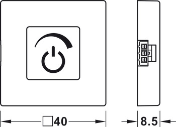 variatore di lucedimmer, Häfele Loox, modulare, per connettore a clip