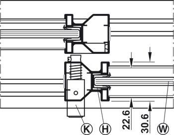 Sistema di chiusura manuale, per Häfele Slido R-Aluflex 80A