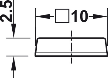 Paracolpi, DB100, autoadesivo, angolare, 10 x 10 mm, altezza 2,5 mm
