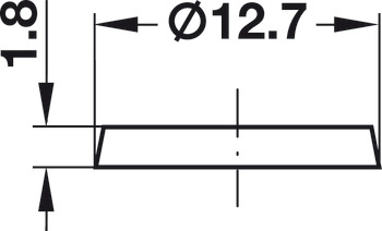 Paracolpo, DB122, autoadesivo, rotondo, Ø 12,7 mm, altezza 1,8 mm